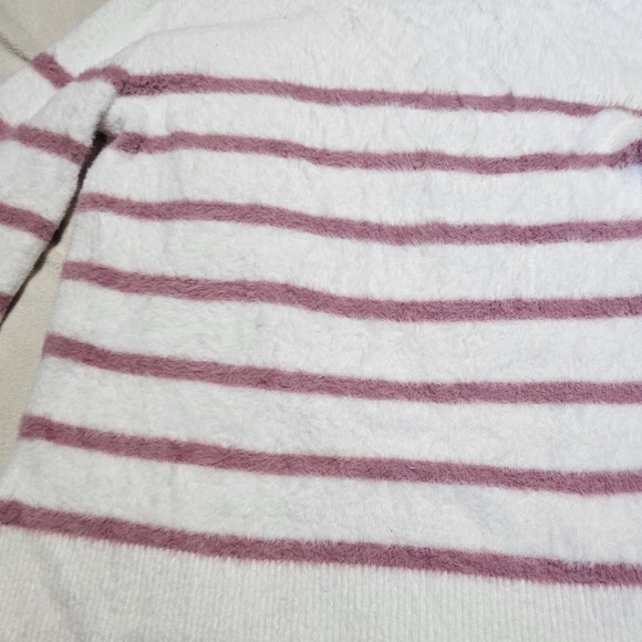 🌟Bailey 44🌟 Soft Pink and White Striped Mockneck Sweater, Women's Sz S - Picture 3 of 5